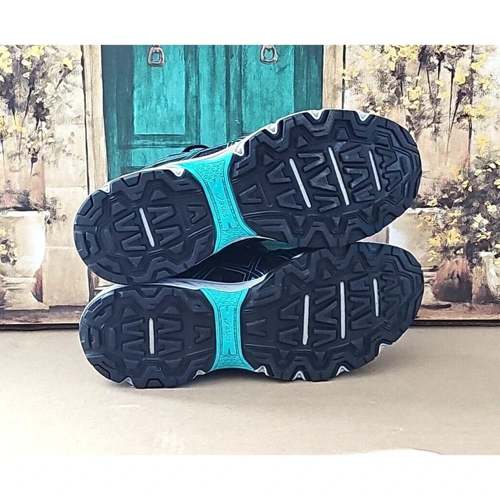 ASICS GEL-Venture 8 Lace-Up Low Top‎ Running Shoes Sneakers, Black/Teal, Sz 10